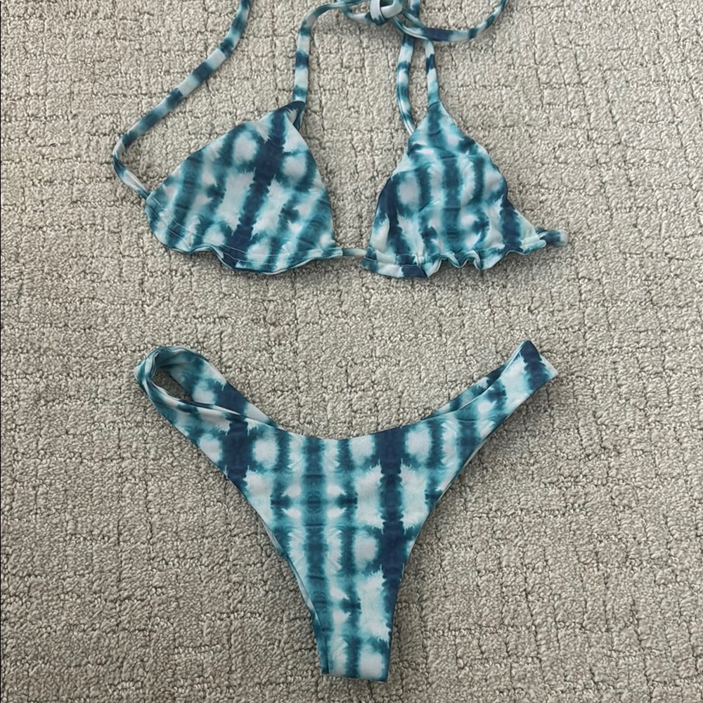 Mora Blue Tie-Dye Bikini Set